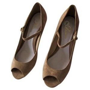 Suede Open Toe Wedge